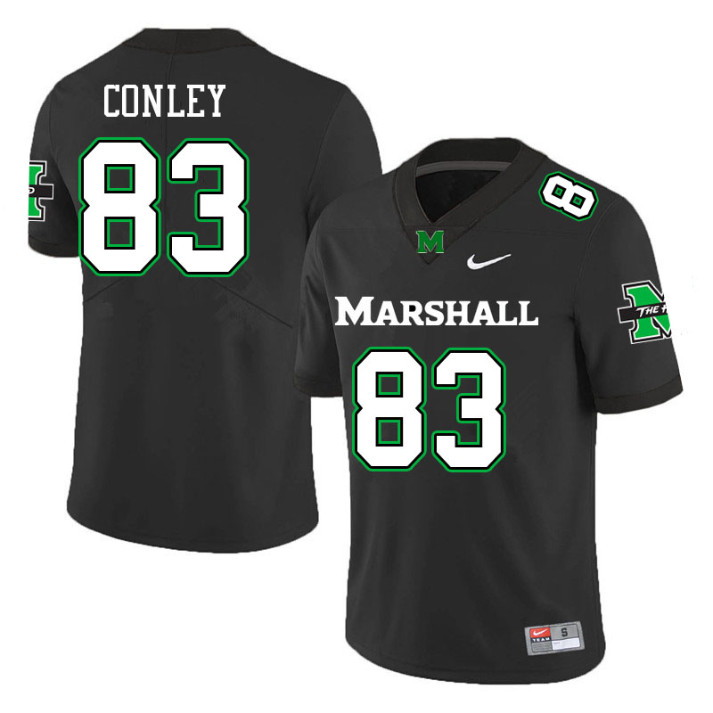 Men #83 Cade Conley Marshall Thundering Herd College Football Jerseys Stitched Sale-Black - Click Image to Close